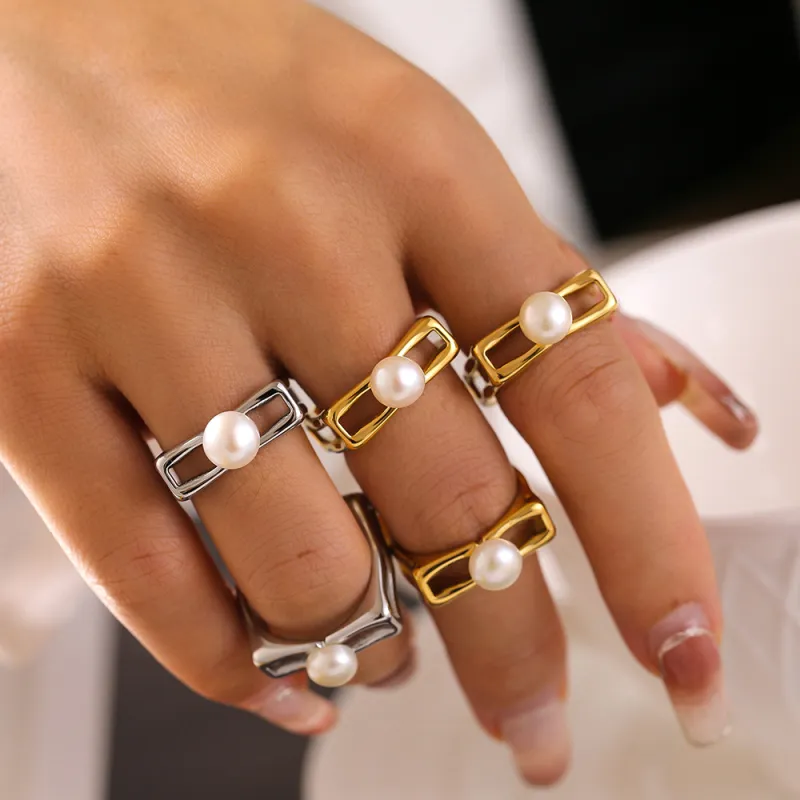 ZHENZHUAOMI Pearl Rings Women's-4