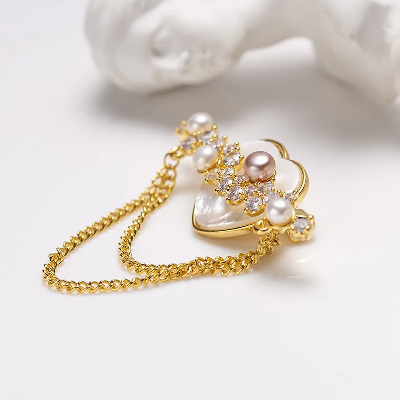 ZHENZHUAOMI Freshwater Pearl Brooches Women's-1