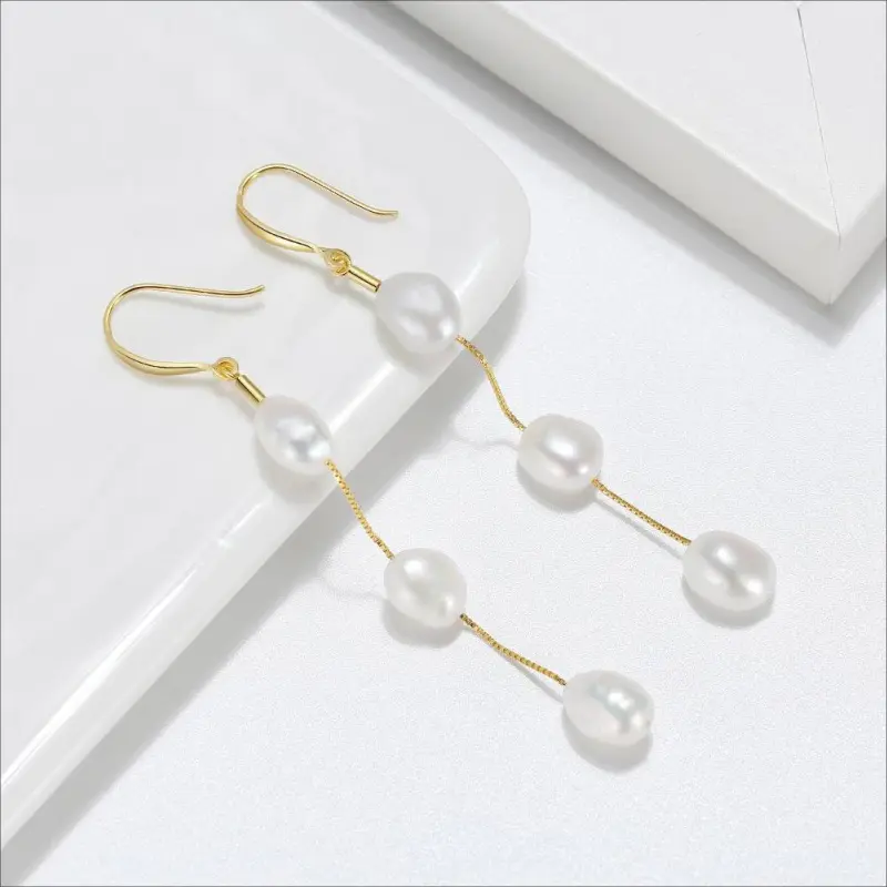 ZHENZHUAOMI Freshwater Pearl Drop Earrings Women's-5
