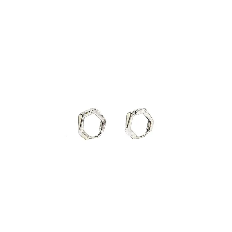WIR ORNAMENTS Gold Plated Copper Hoop Earrings In Silver Unisex-1