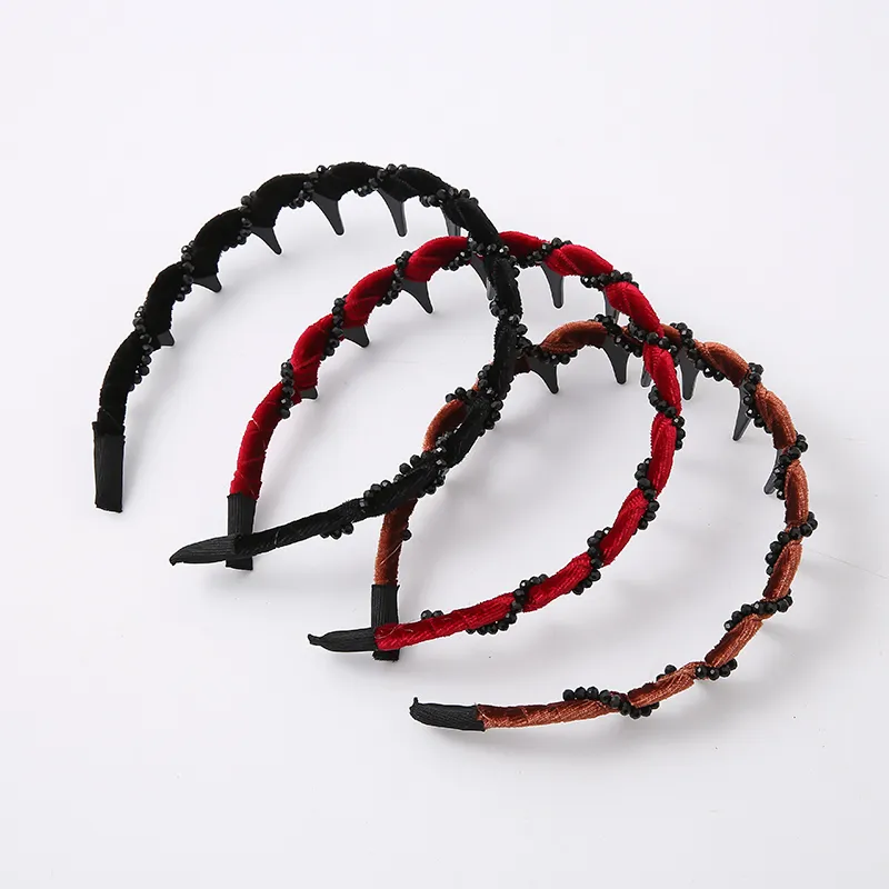 WIR ORNAMENTS Acrylic Imitation Velvet Headbands Women's-6