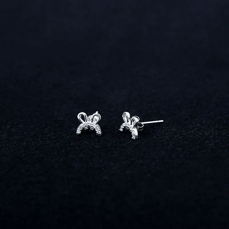 WIR ORNAMENTS Gold Plated Copper Stud Earrings Women's Silver-11