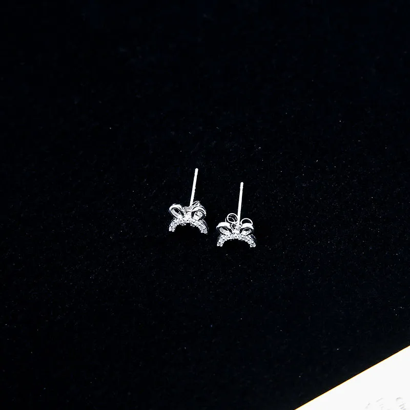 WIR ORNAMENTS Gold Plated Copper Stud Earrings Women's Silver-10