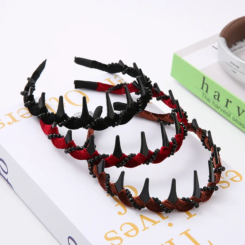 WIR ORNAMENTS Acrylic Imitation Velvet Headbands Women's-2