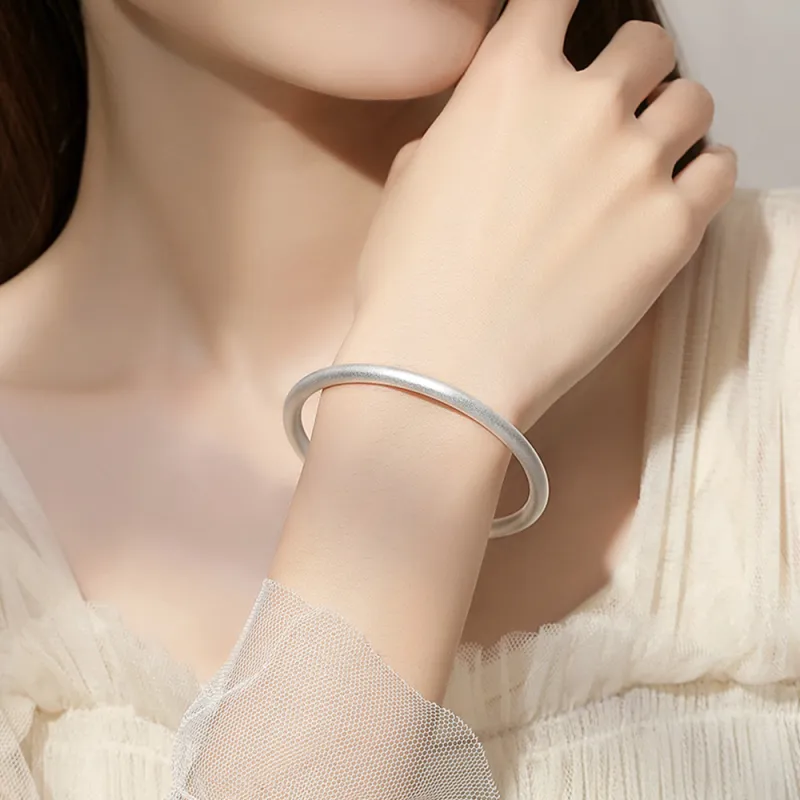 LIU GUI FU JEWELRY 999 Fine Silver Bangles Women's-1