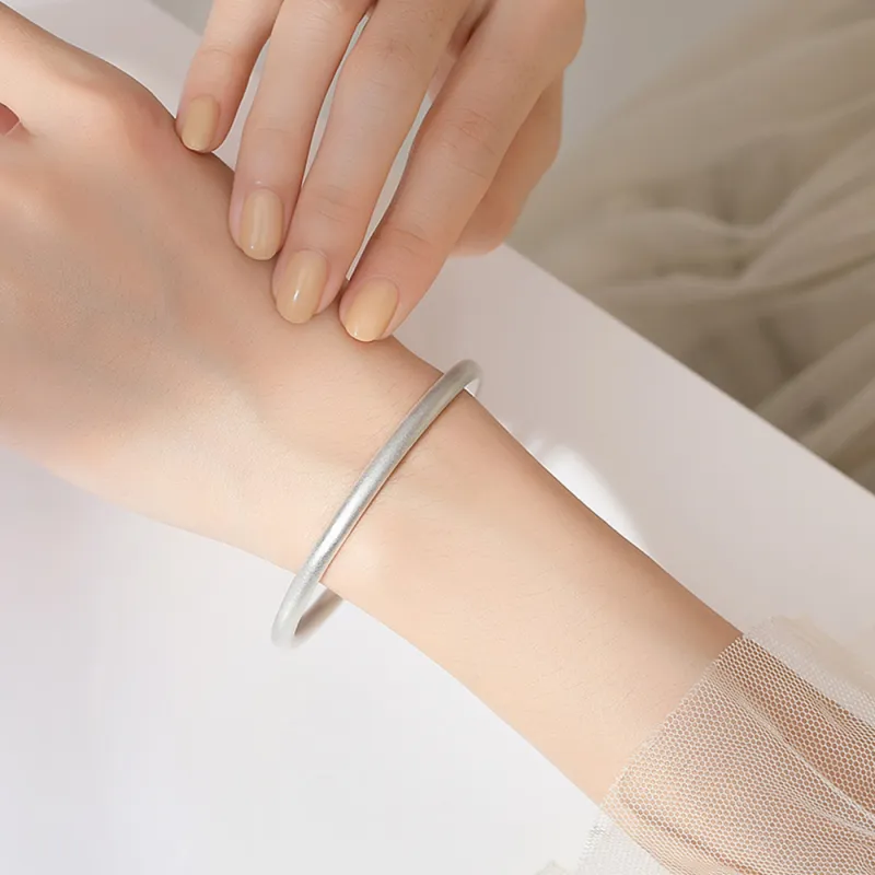 LIU GUI FU JEWELRY 999 Fine Silver Bangles Women's-2