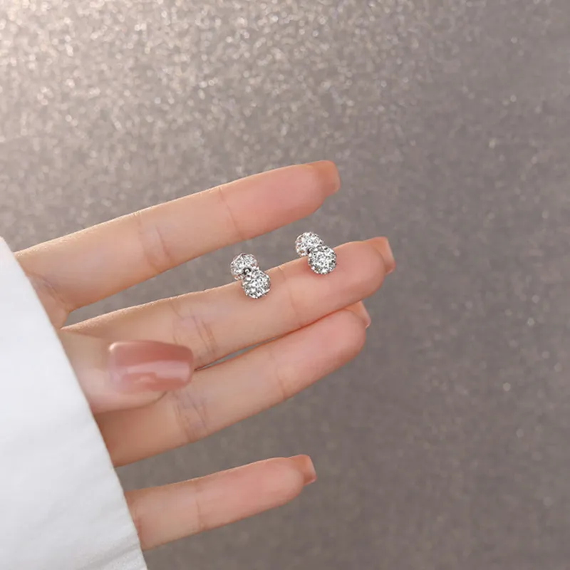 SHK Sterling Silver Stud Earrings Unisex-1