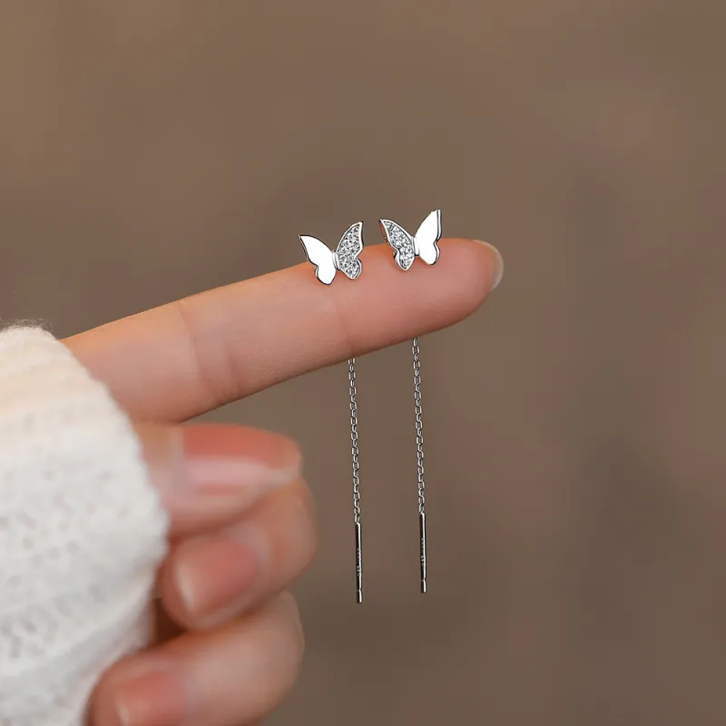 SHK 999 Fine Silver Drop Earrings Women's-2