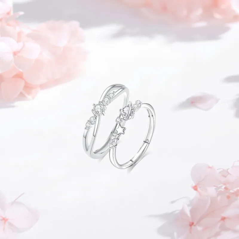 SHK Colored Glaze Zircon Ring Unisex-4