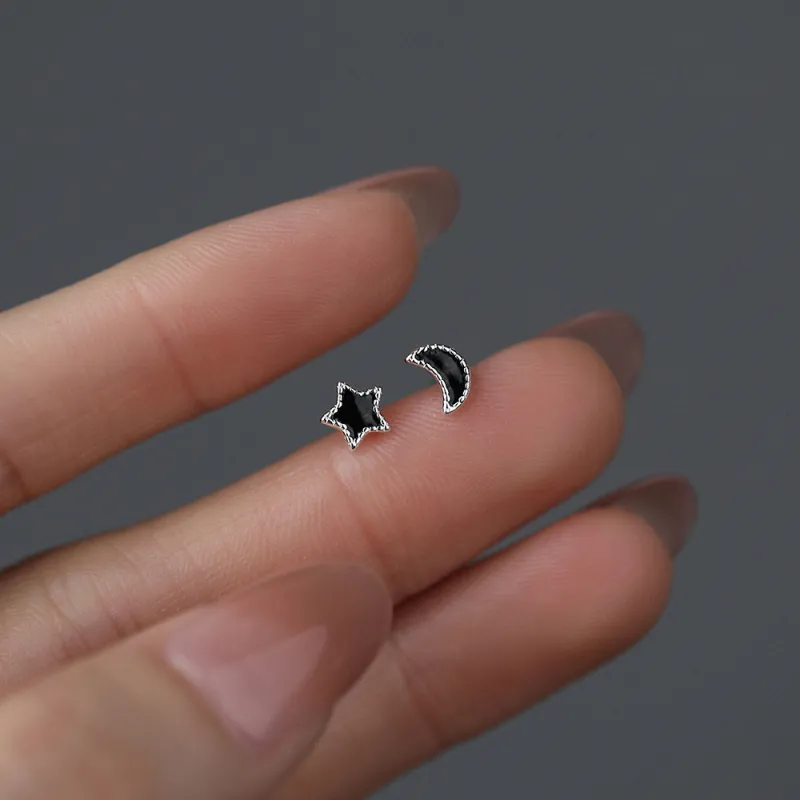 SHK Sterling Silver Stud Earrings Unisex-2
