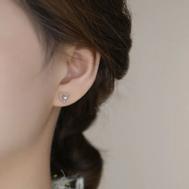 SHK Sterling Silver Stud Earrings Women's-4