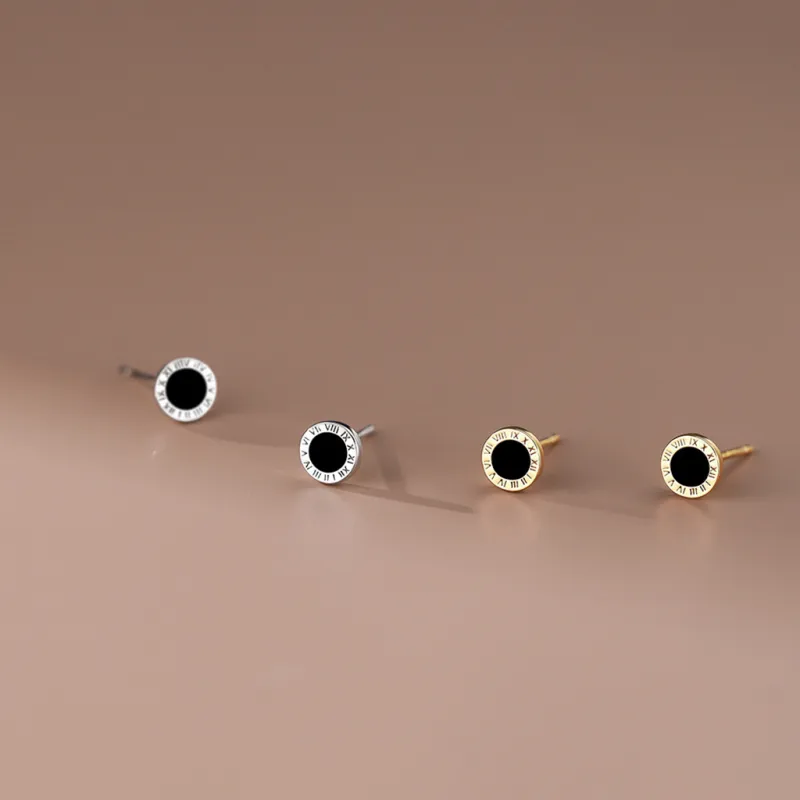 SHK Sterling Silver Stud Earrings Unisex-4