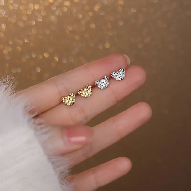 SHK Sterling Silver Stud Earrings Women's Silver/Gold-3