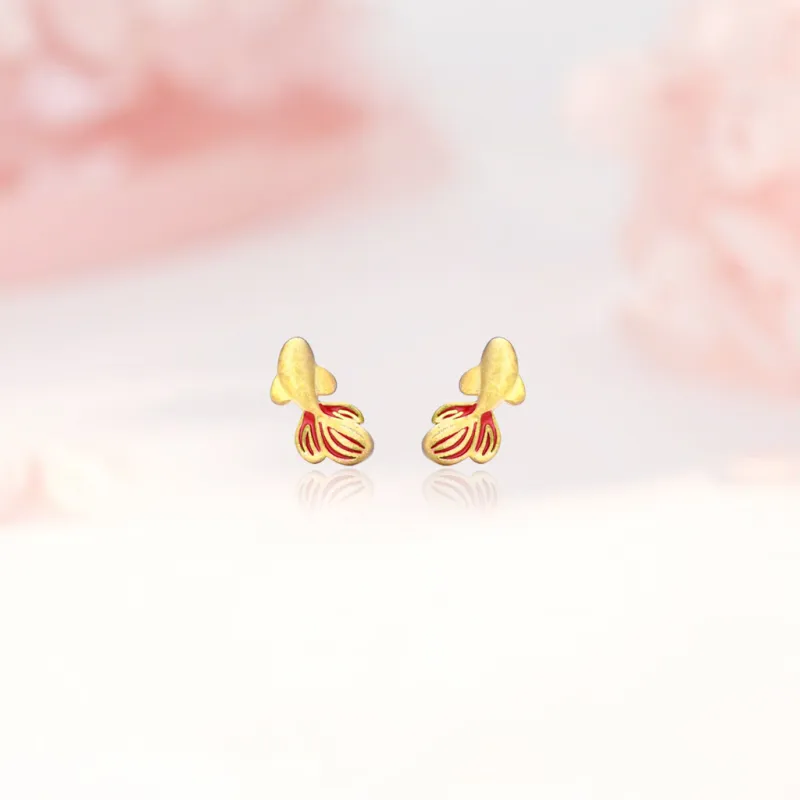 SHK Sterling Silver S999 Stud Earrings Women's-5