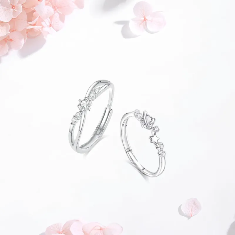 SHK Colored Glaze Zircon Ring Unisex-3