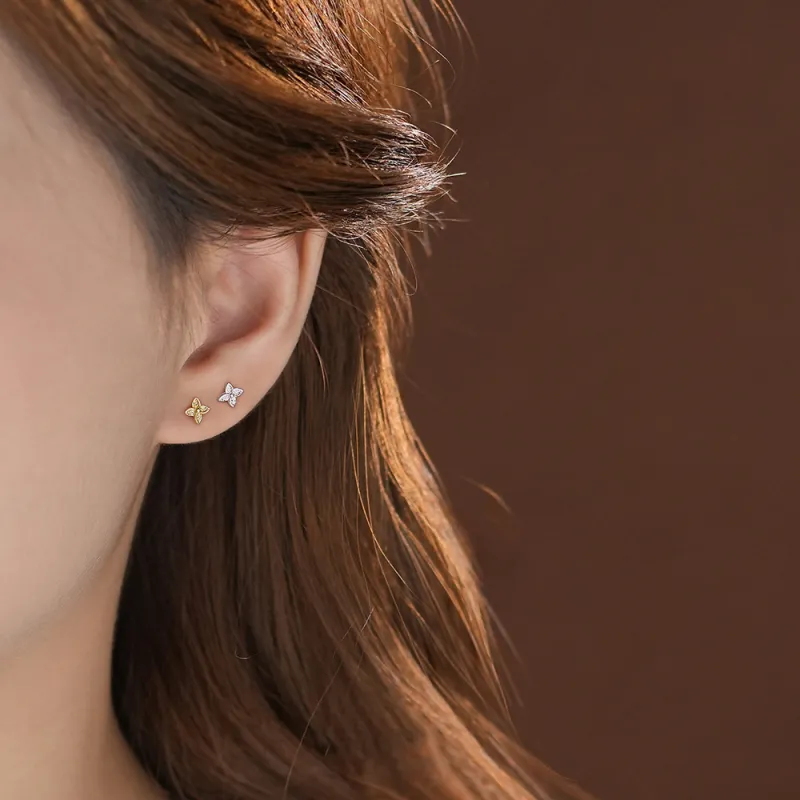 SHK Sterling Silver Stud Earrings Women's-2