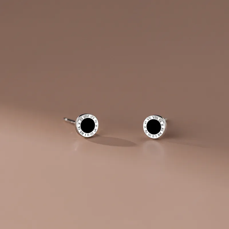 SHK Sterling Silver Stud Earrings Unisex-5