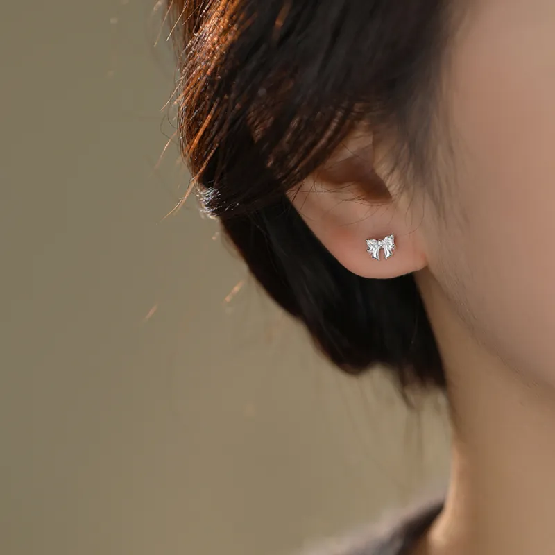 SHK Sterling Silver Stud Earrings Women's-5