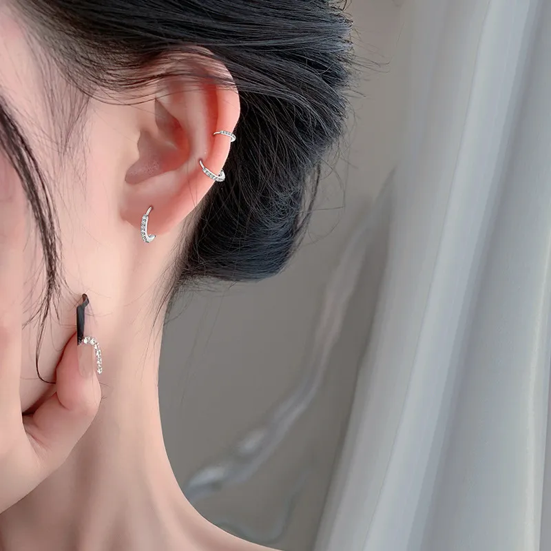 SHK Sterling Silver Earrings Unisex-1