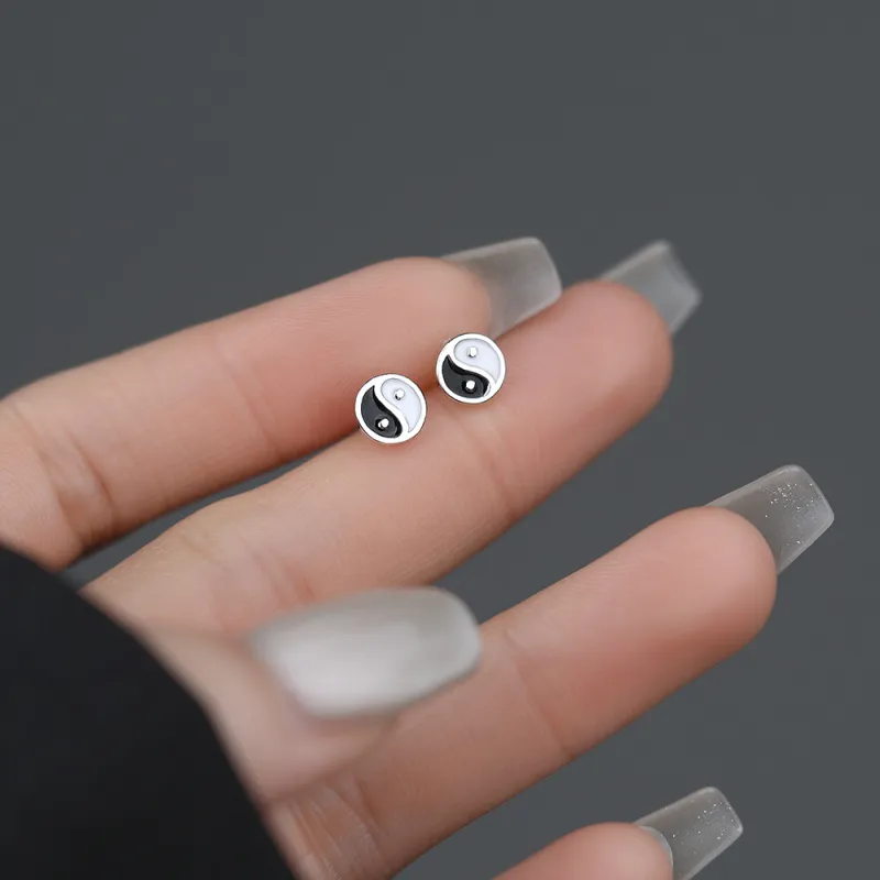 SHK Sterling Silver Stud Earrings Unisex-4
