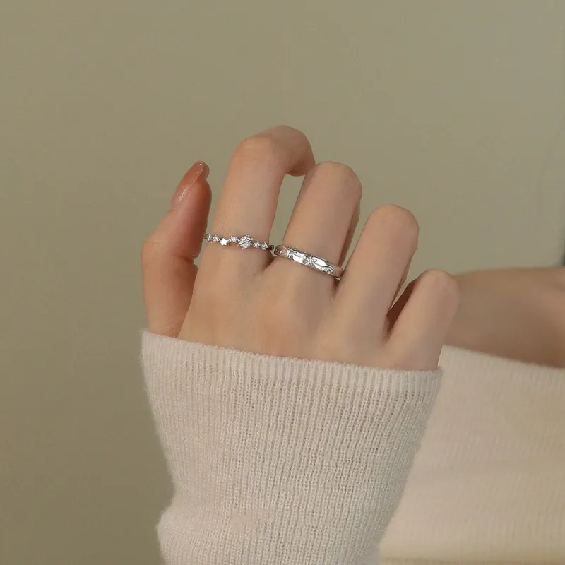 SHK Colored Glaze Zircon Ring Unisex-4