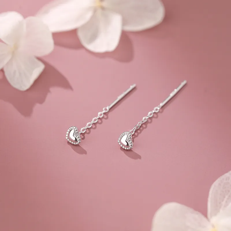 SHK Sterling Silver Drop Earrings Women's Silver-4