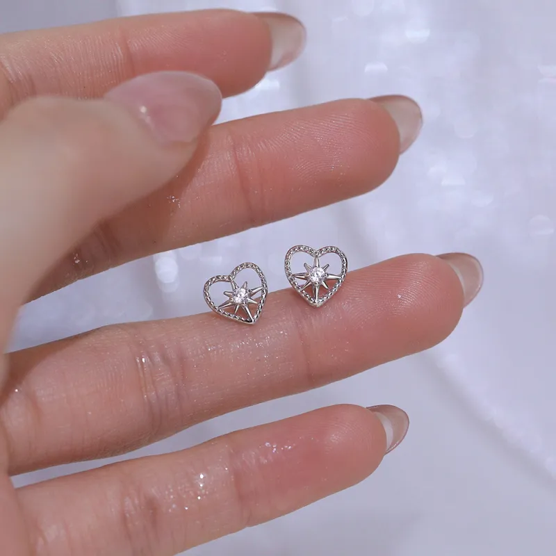 SHK Sterling Silver Stud Earrings Women's-5