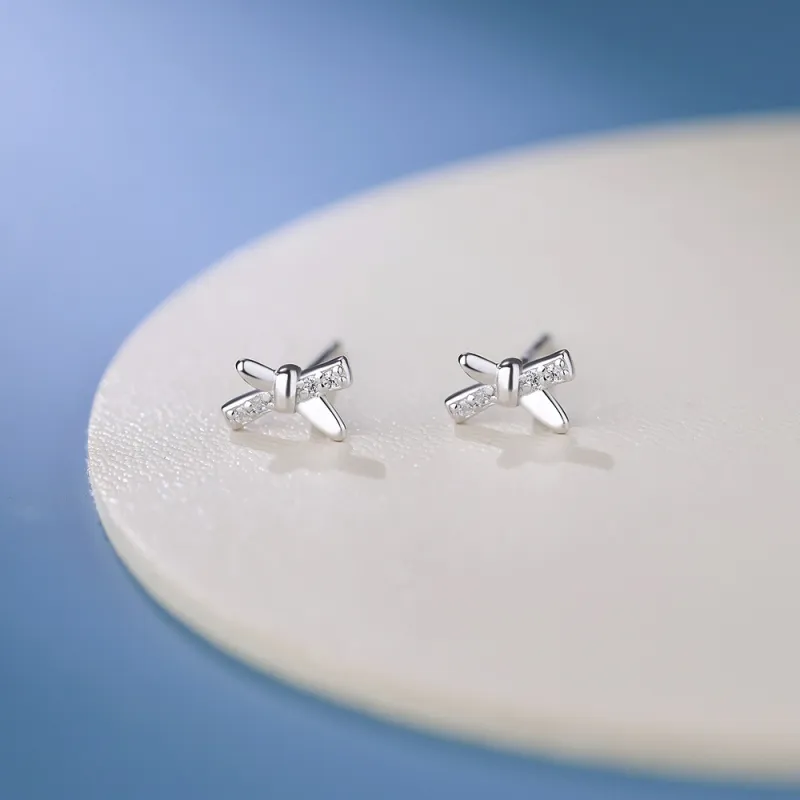 SHK Sterling Silver Stud Earrings Women's-3