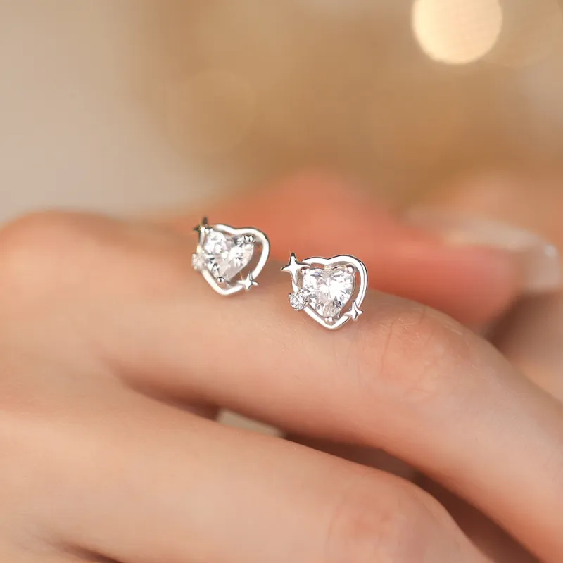 SHK Sterling Silver Stud Earrings Women's-1