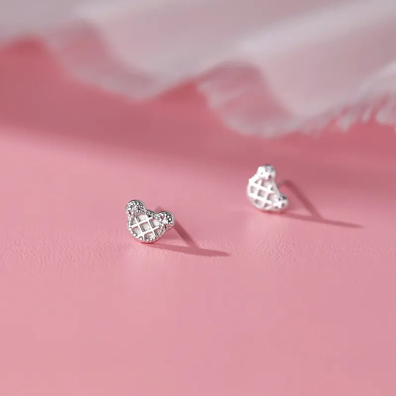 SHK Sterling Silver Stud Earrings Women's Silver/Gold-2