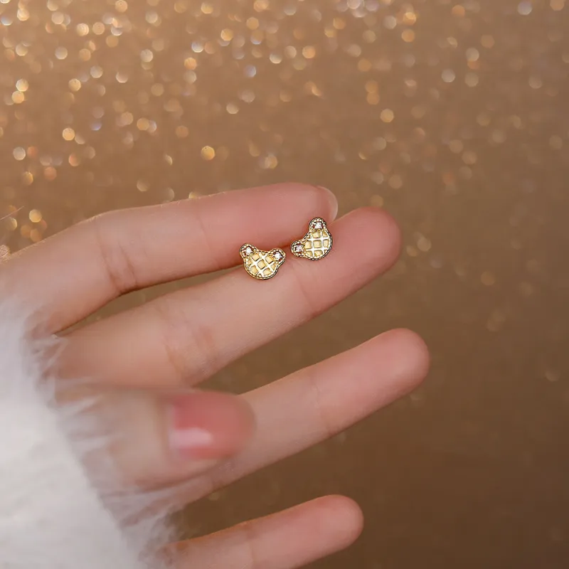SHK Sterling Silver Stud Earrings Women's Silver/Gold-6