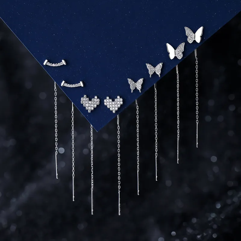 SHK 999 Fine Silver Drop Earrings Women's-3