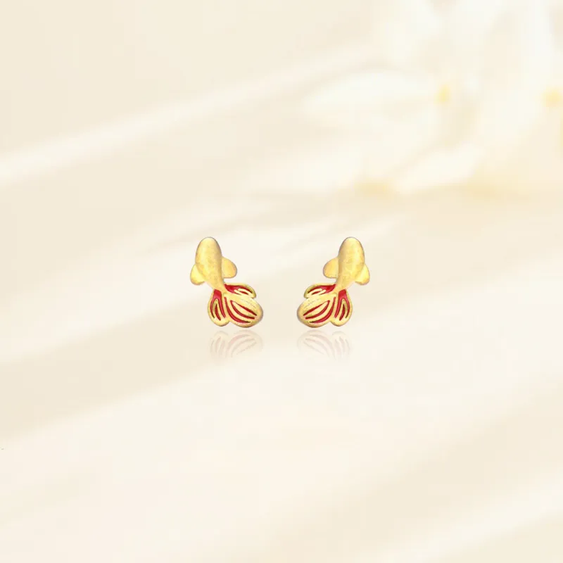 SHK Sterling Silver S999 Stud Earrings Women's-7