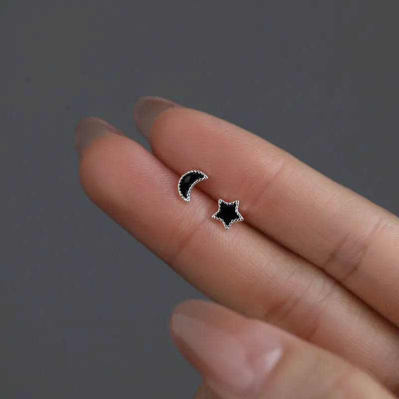 SHK Sterling Silver Stud Earrings Unisex-5