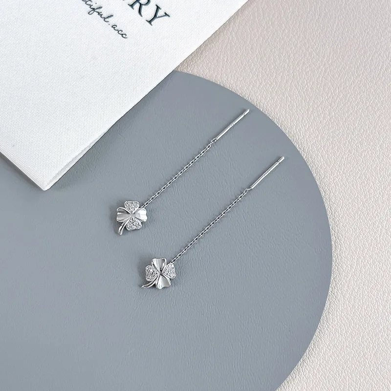 SHK Sterling Silver 999 Drop Earrings Women's-5
