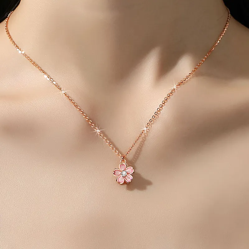 ZUOHUO S925 Silver Necklaces Women's Rose Gold-3