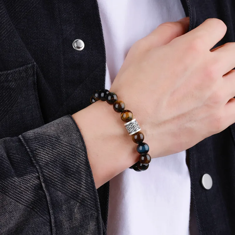 ZUOHUO Tiger's Eye Stone Bracelets Men's-4