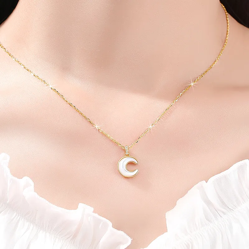 ZUOHUO S925 Silver Necklaces Women's Champagne Gold-3