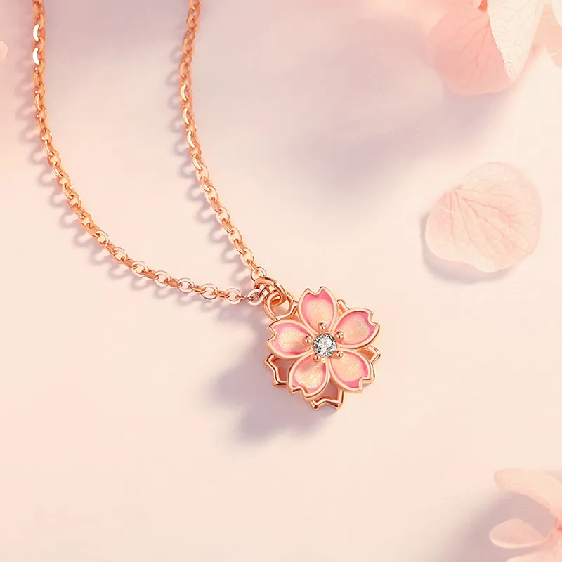 ZUOHUO S925 Silver Necklaces Women's Rose Gold-4
