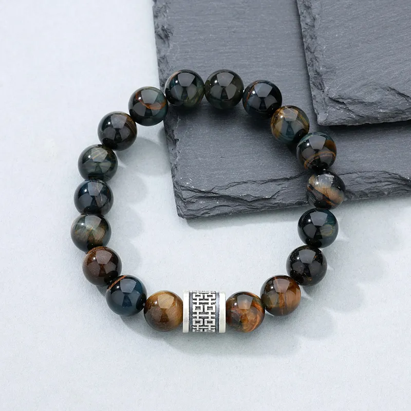 ZUOHUO Tiger's Eye Stone Bracelets Men's-2