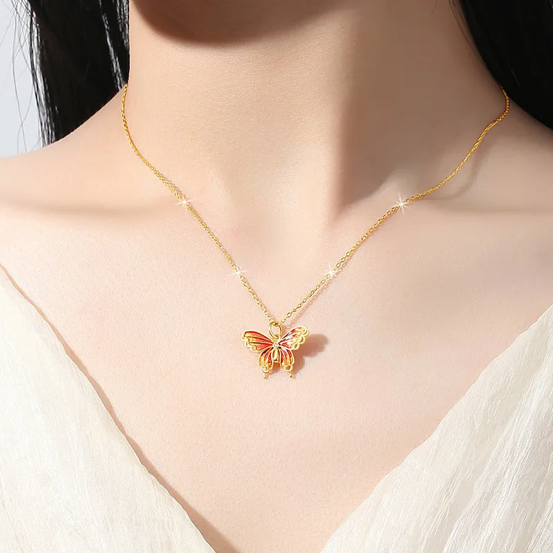 ZUOHUO S999 Fine Silver Necklaces Women's Champagne Gold-2