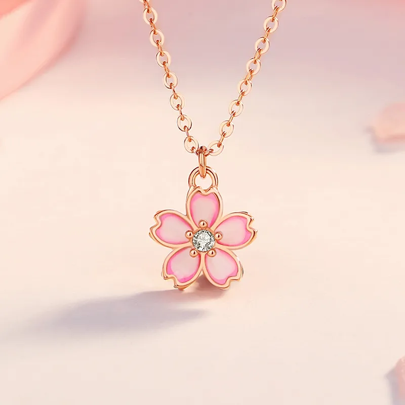 ZUOHUO S925 Silver Necklaces Women's Rose Gold-1