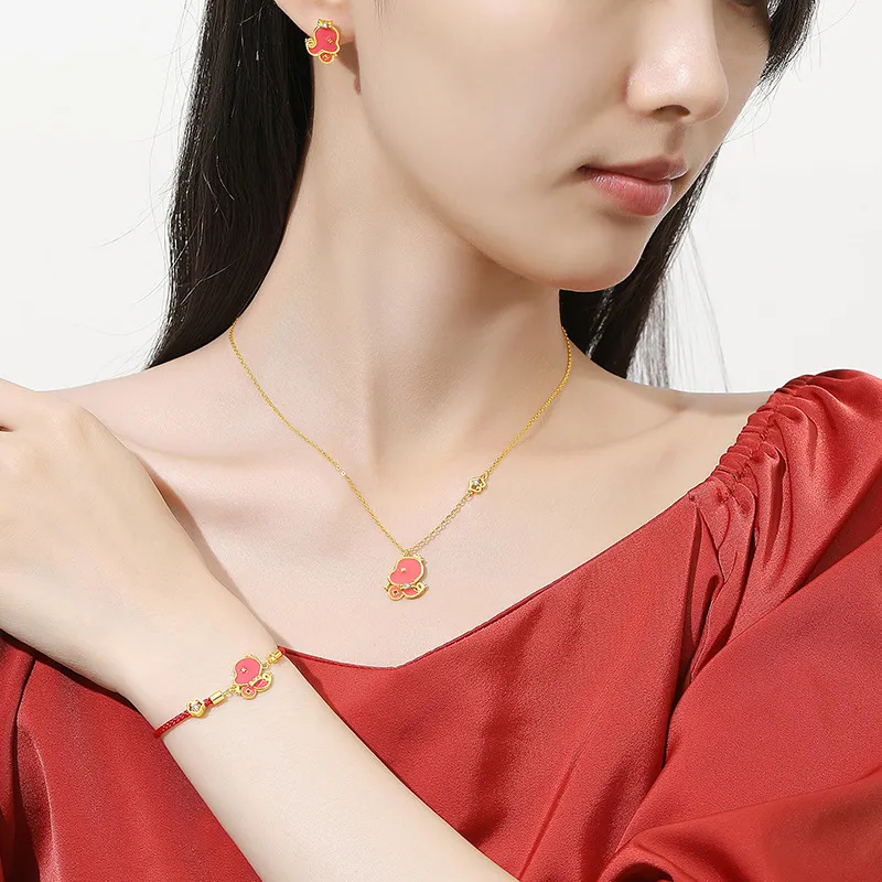 ZUOHUO S925 Silver Necklaces Women's Champagne Gold-3