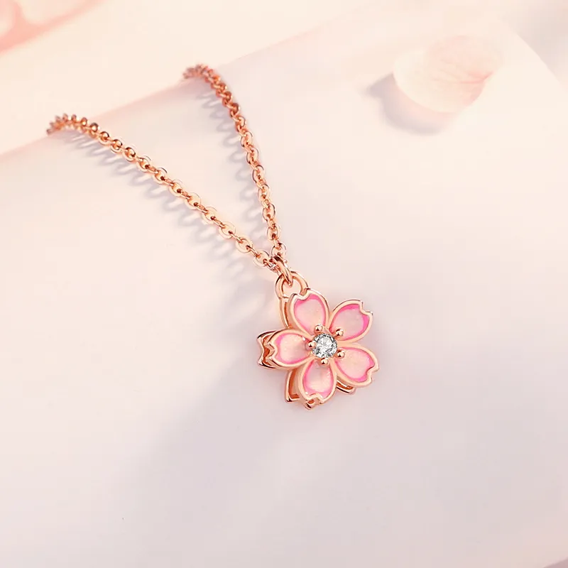 ZUOHUO S925 Silver Necklaces Women's Rose Gold-2