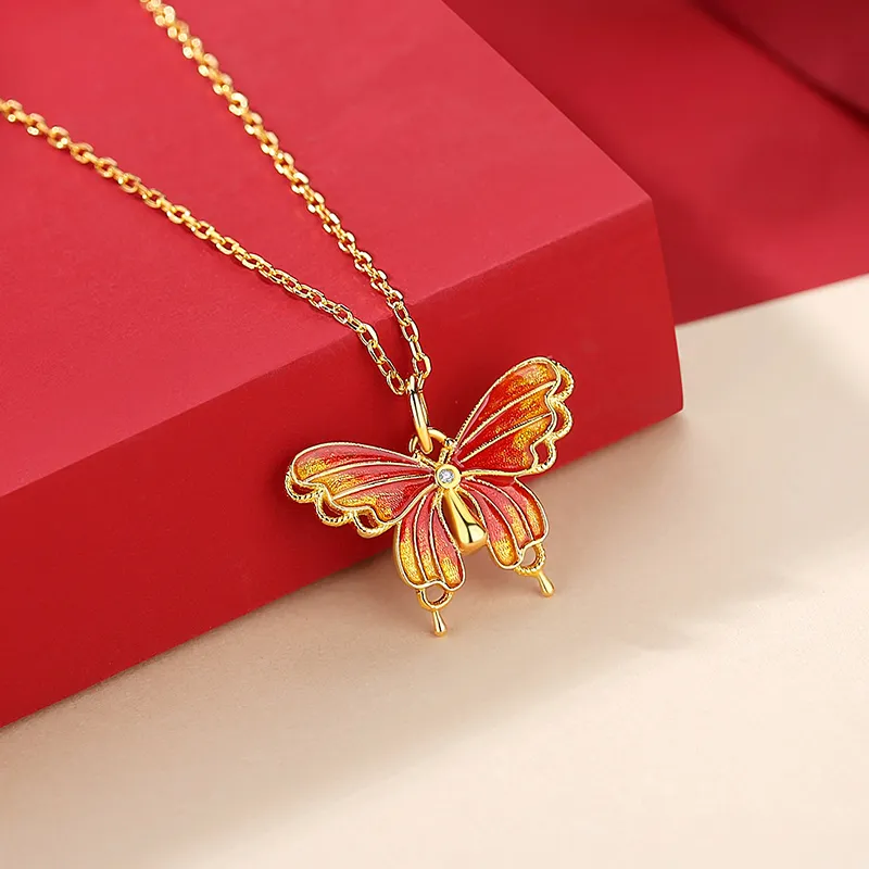 ZUOHUO S999 Fine Silver Necklaces Women's Champagne Gold-4