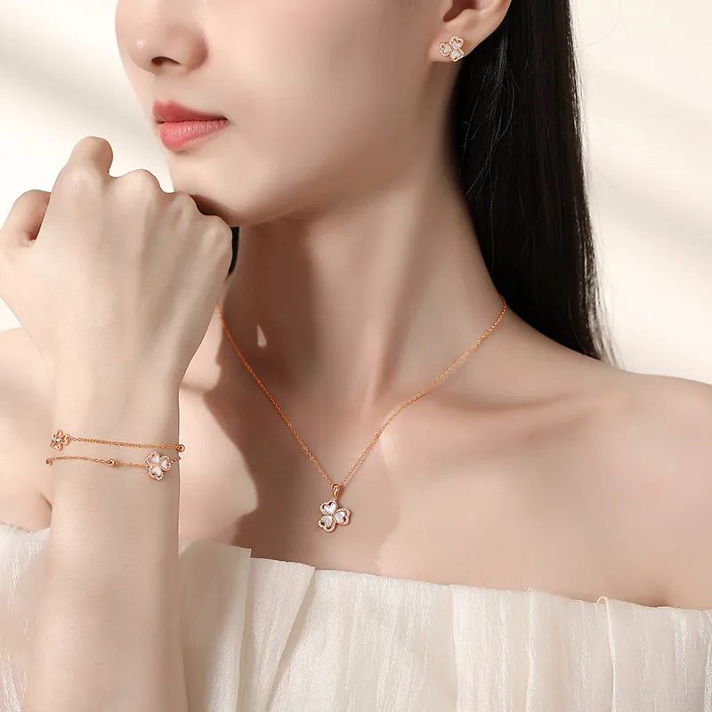 ZUOHUO S925 Silver Necklaces Women's Rose Gold-2