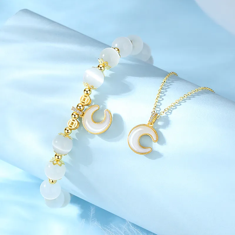 ZUOHUO S925 Silver Necklaces Women's Champagne Gold-4