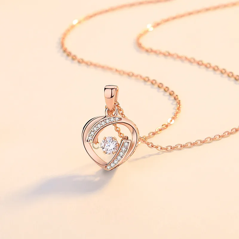 ZUOHUO S925 Silver Necklaces Women's Rose Gold-1