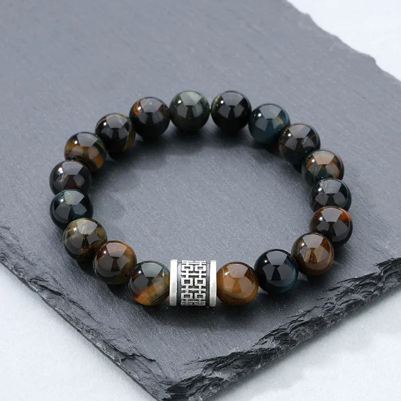ZUOHUO Tiger's Eye Stone Bracelets Men's-1