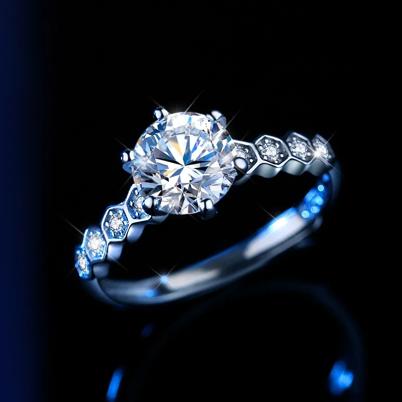 ZUOHUO S925 Silver Moissanite Rings Women's-1